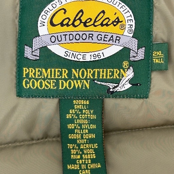 Cabela’s Premier Northern Goose Down Plum Puffer Vest 2XL Tall Outdoor Hunting - Picture 8 of 15
